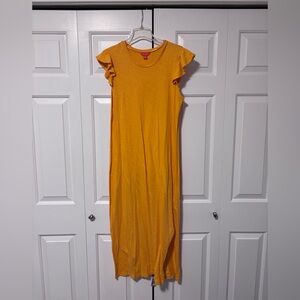 3/$25 Mix & Match - Joe Fresh Mustard Maxi Dress with Ruffle Sleeves, Small